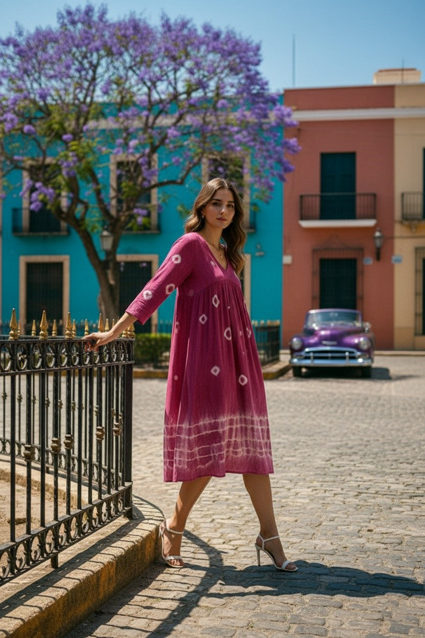 Hand Dyed Alia Cut Dress for Women (W1498)