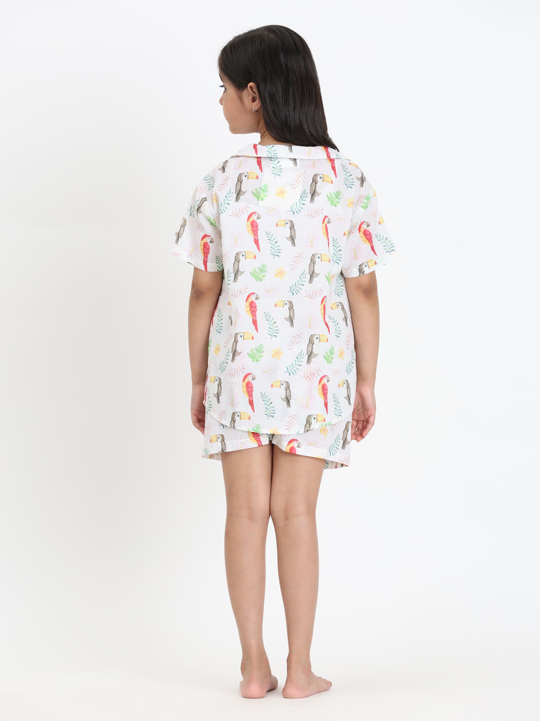 Women Printed Shirt With Matching Kids Shirt & Shorts Set Mother Daughter Combo (COMBOMD9030)