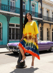 Rayon Crepe Tie Dye Kaftan Dress (W1202)