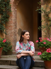 Women Rayon Blue Tie & Dye Regular Fit Shirt (W1567)