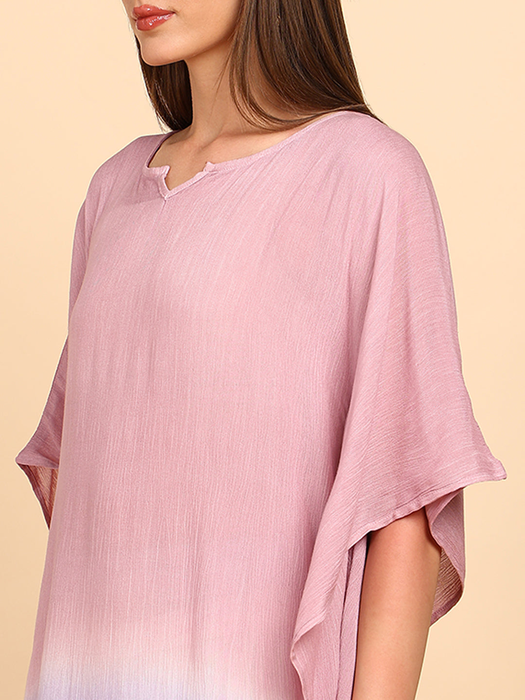 Women Hand Tie & Dye Rayon Crepe Kaftan (W1759)