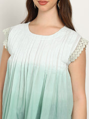 Women Casual Tie & Dye Cotton Flared Top (W1725)