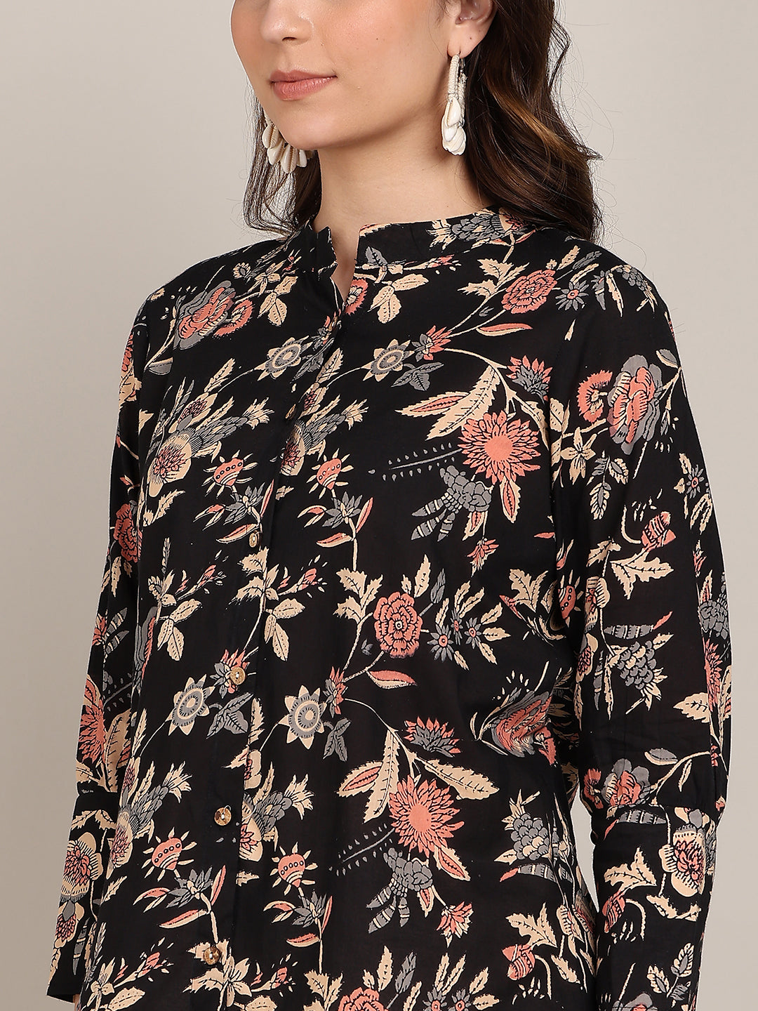 Women Casual Printed Cotton Regular Fit Shirt (W1676)