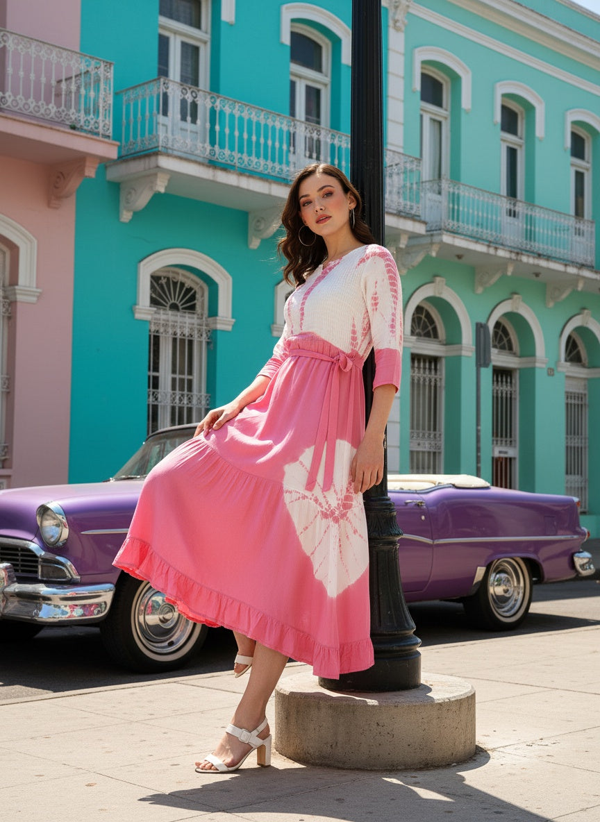 Women Rayon Staple  Bobbin Dress (W1468)