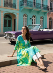 Hand Dyed Cap Dress for Women (W1494)