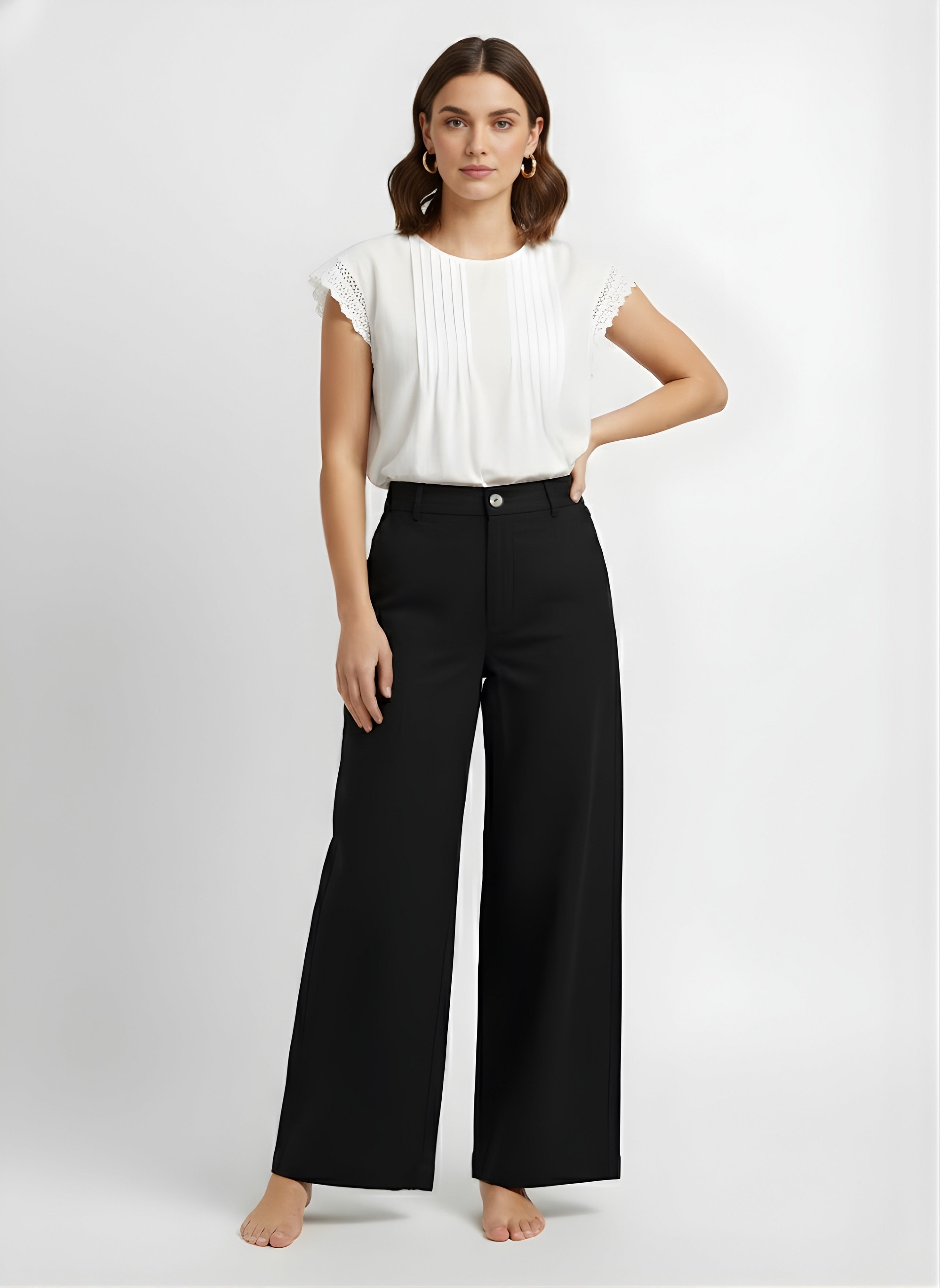 Cotton Solid Regular fit Casual Pant For Women (W1715)