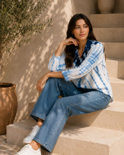 Women Rayon Staple Tie & Dye Spread Collar Regular Fit Shirt (W1772)
