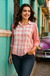 Tie Dyed Casual Fitted Shirt for Women (W1454)