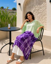 Women Hand Tie & Dye Rayon Crepe Kaftan (W1200)