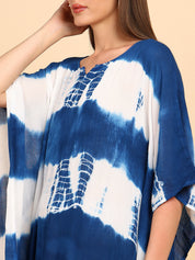 Women Hand Tie & Dye Rayon Crepe Kaftan (W1754)
