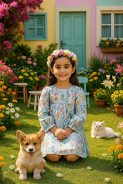 Cotton Printed Frock Dress for Girls (K1032)