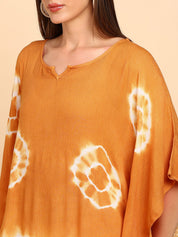 Women Hand Tie & Dye Rayon Crepe Kaftan (W1755)