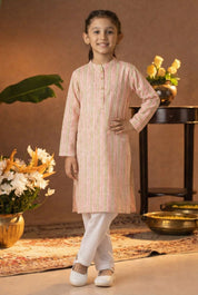 Printed Cotton Kurta Pyjama Set For Girls (K1052)