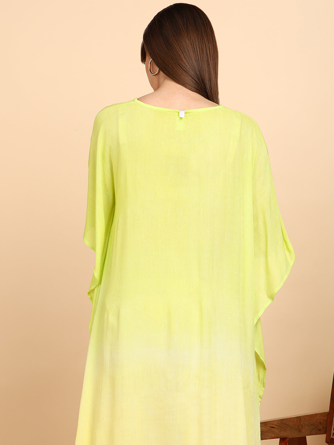 Women Hand Tie & Dye Rayon Crepe Kaftan (W1756)