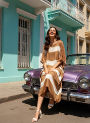 Women Rayon Crepe Tie & Dye Kaftan Dress (W1531)