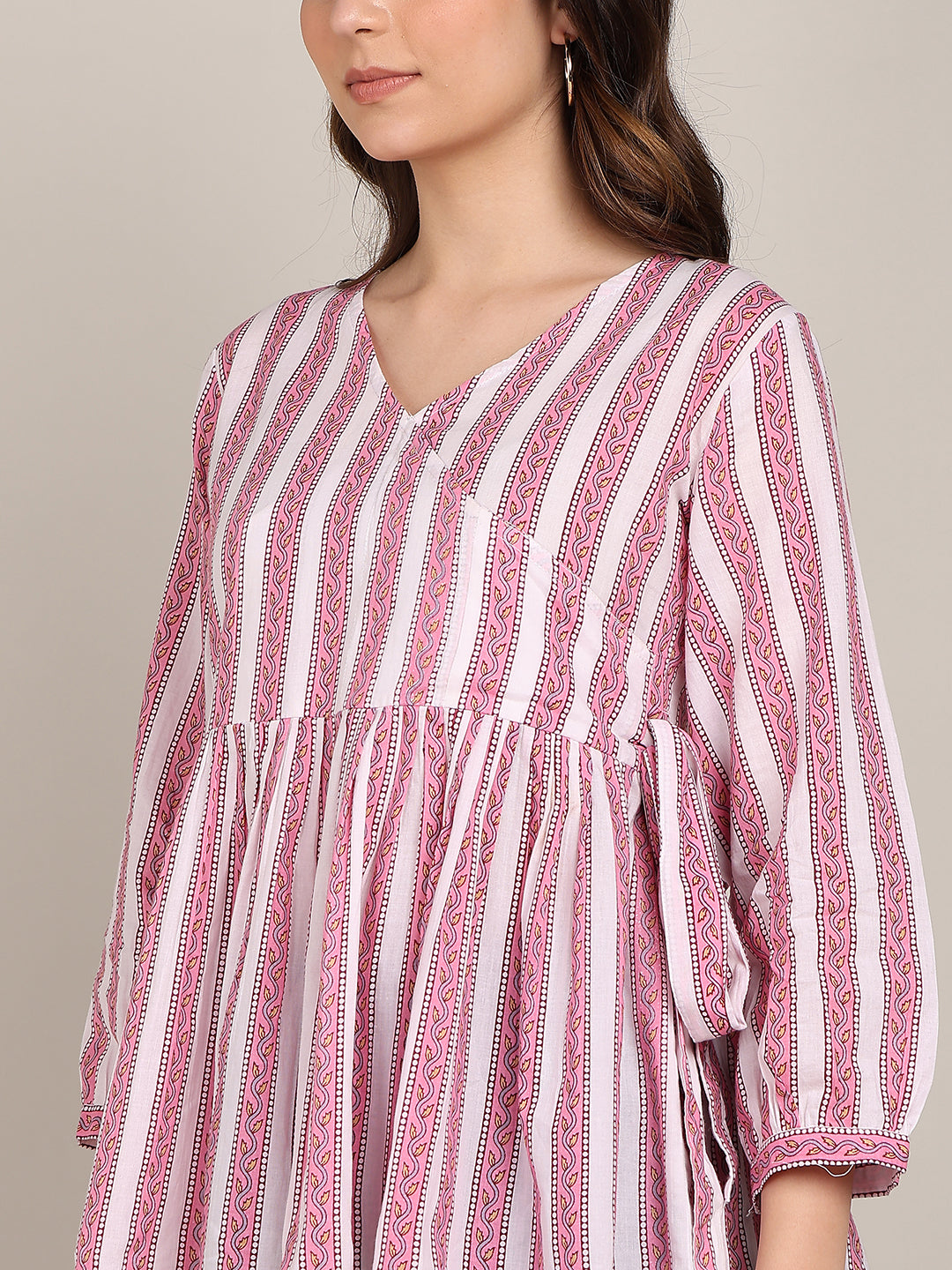 Women Casual Striped Cotton Regular Fit Top (1680)
