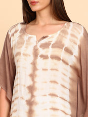 Women Hand Tie & Dye Rayon Crepe Kaftan (W1757)