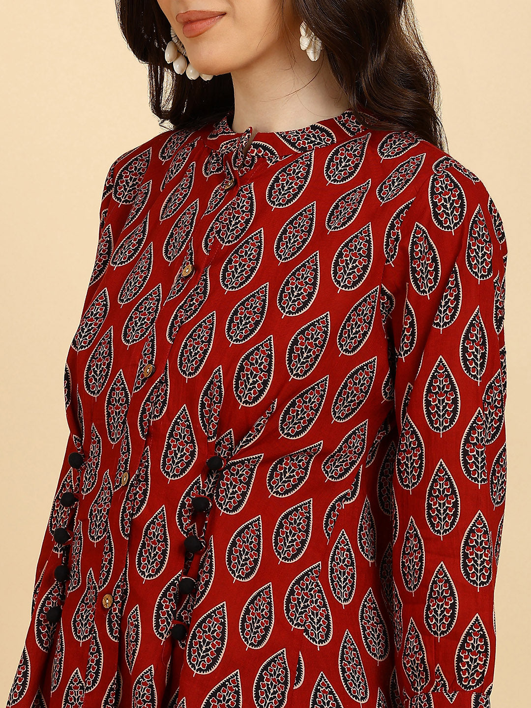 Women Casual Block Printed Cotton Regular Fit Shirt (W1675)