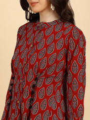 Women Casual Block Printed Cotton Regular Fit Shirt (W1675)