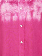 Women Casual Rayon Staple Tie & Dye Spread Collar Full Sleeves Loose Fit Shirt (W1695)