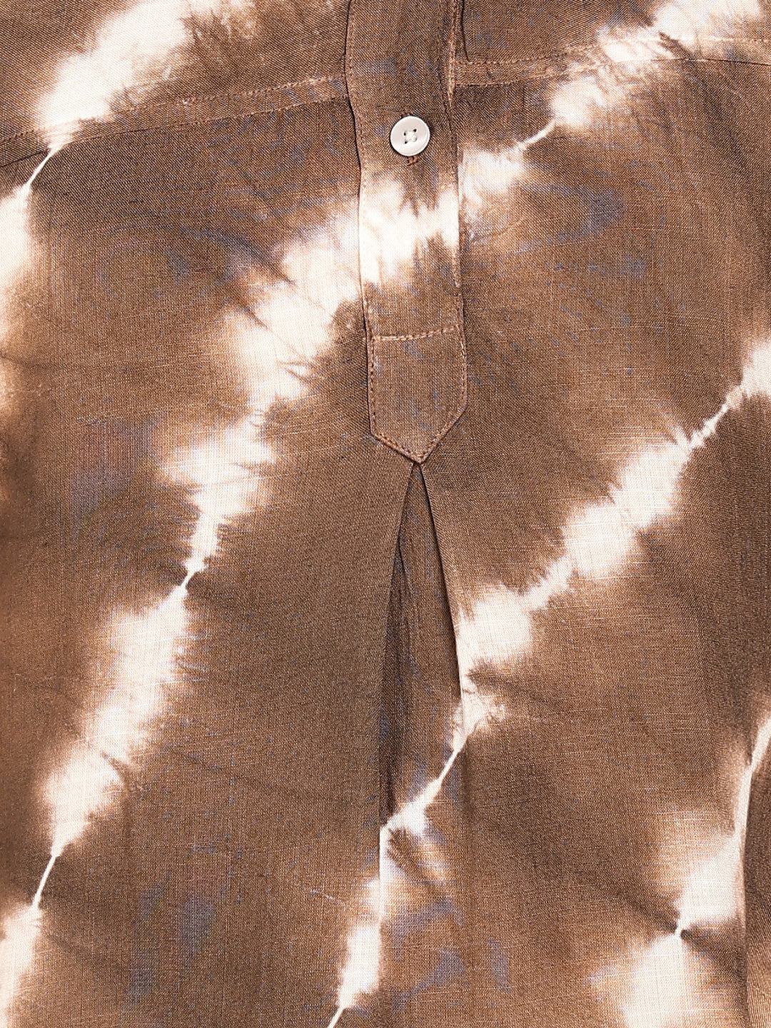 Women Casual Rayon Slub Tie & Dye Mandarin Short Sleeves Regular Fit Top (W1705)