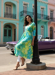 Hand Dyed Cap Dress for Women (W1494)