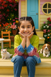 Hand Tie Dyed Shirt for Girls (K1001)