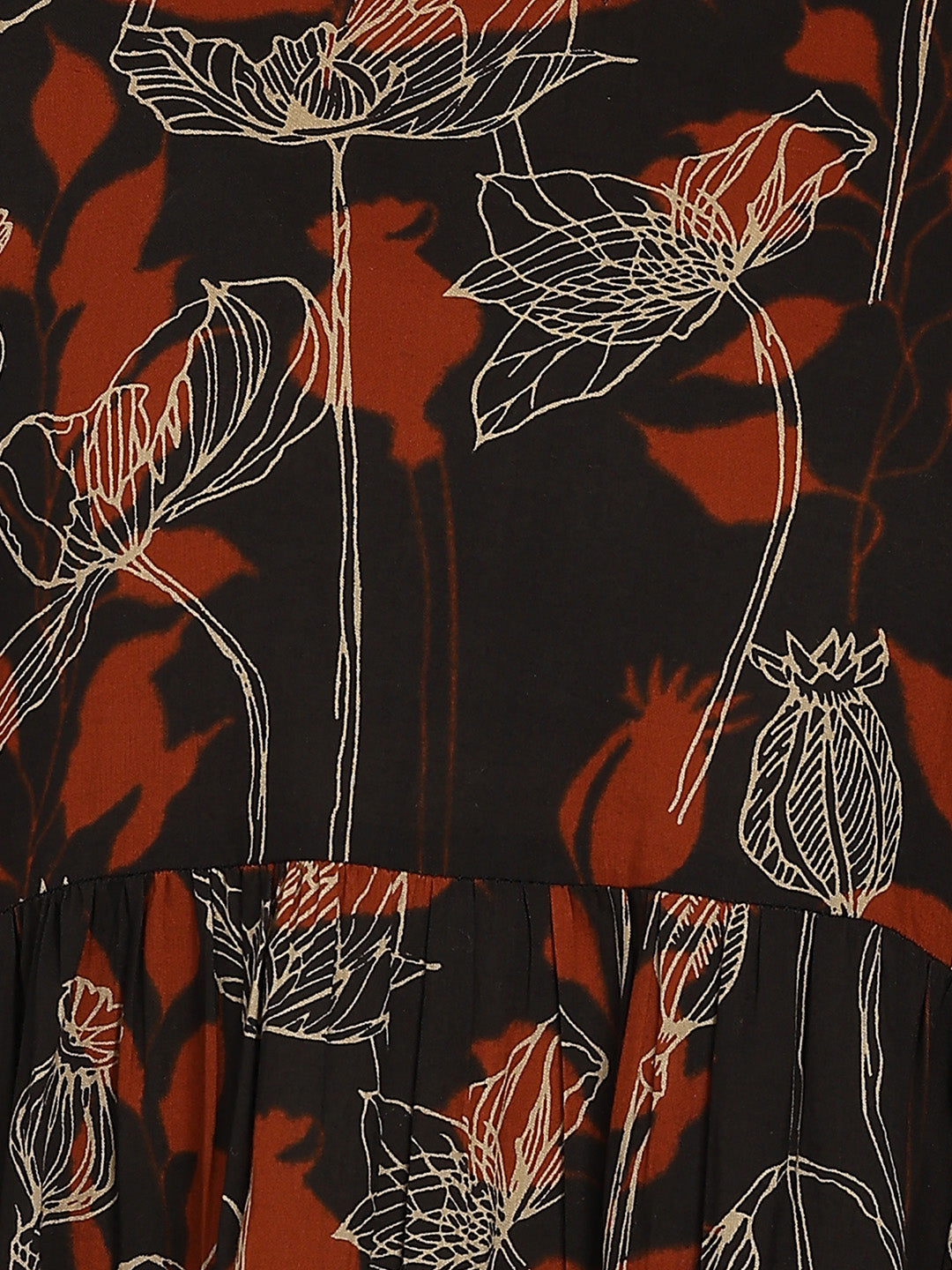 Women Cotton Printed A-Line Dress (W1738)