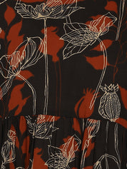 Women Cotton Printed A-Line Dress (W1738)