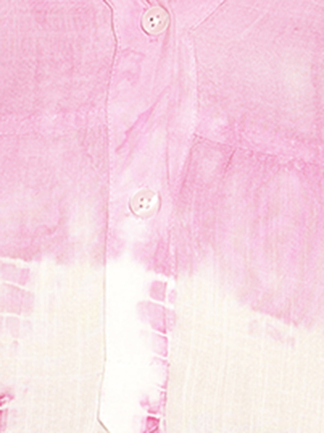 Women Casual Rayon Slub Tie & Dye Mandarin Short Sleeves Regular Fit Top (W1701)