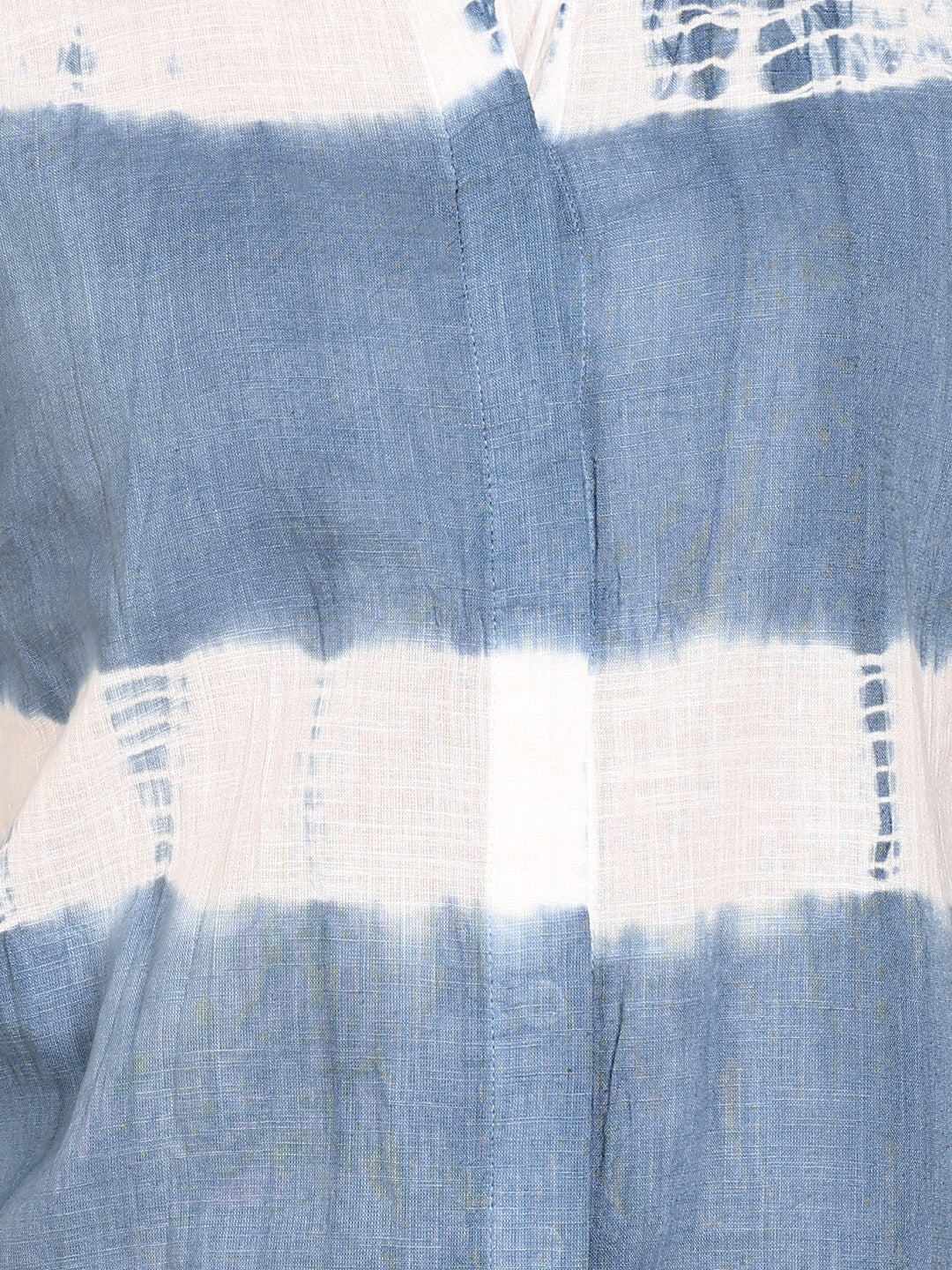 Women Casual Cotton Slub Tie & Dye Mandarin Full Sleeves Regular Fit Shirt (W1718)