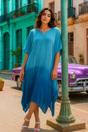Hand Dyed Loose Fitted Crepe Kaftan Kurta (W1439)