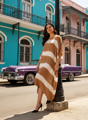 Women Rayon Crepe Tie & Dye Kaftan Dress (W1531)