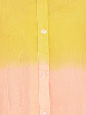 Women Casual Rayon Crepe Tie & Dye Spread Collar Full Sleeves Relaxed Fit Shirt (W1708)