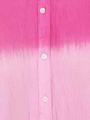 Women Casual Rayon Crepe Tie & Dye Spread Collar Full Sleeves Relaxed Fit Shirt (W1709)