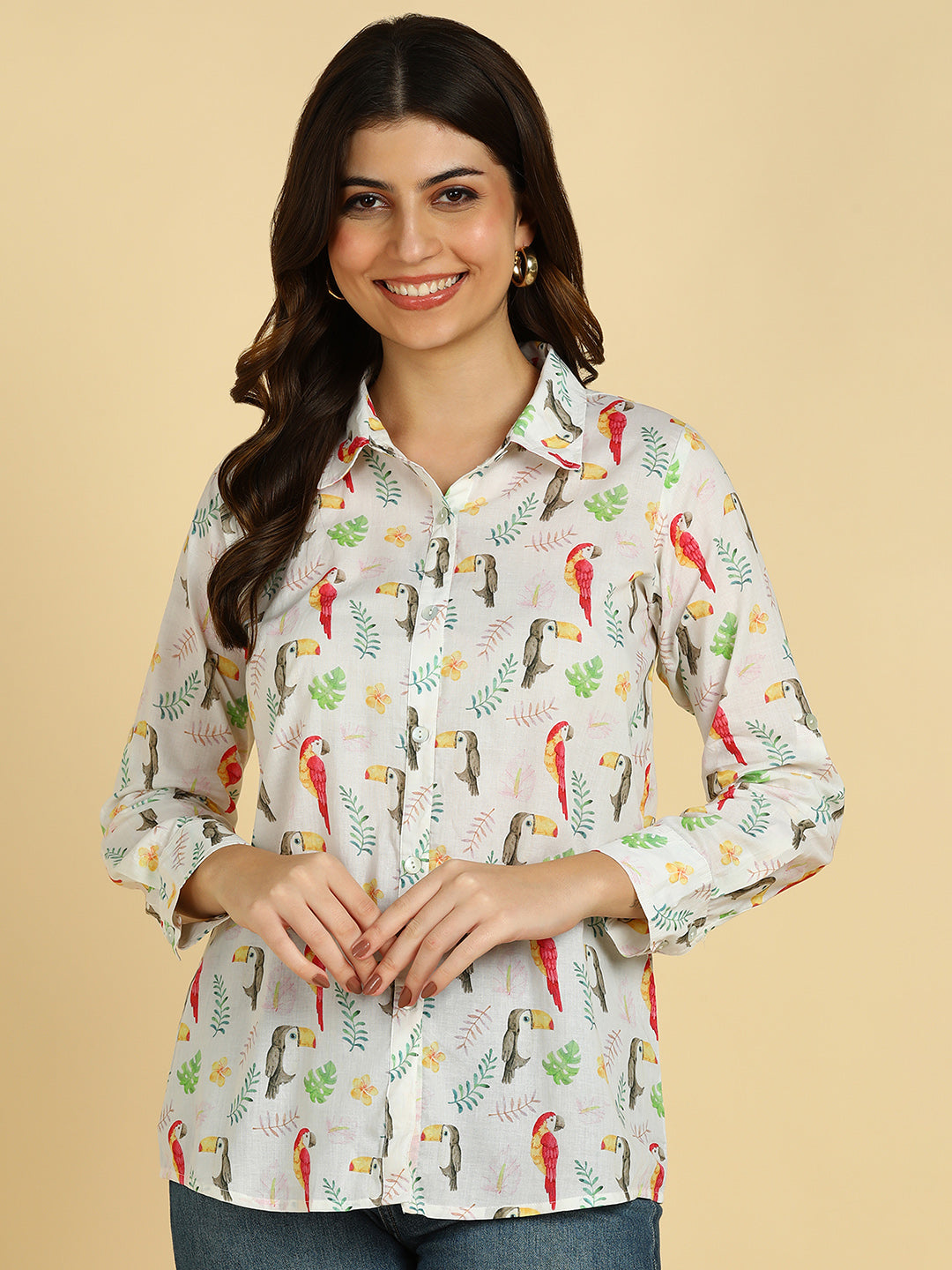 Women Printed Shirt With Matching Kids Kurta Set Mother Daughter Combo (COMBOMD9028)