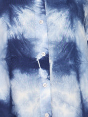 Women Casual Rayon Staple Tie & Dye Spread Collar Full Sleeves Loose Fit Shirt (W1697)