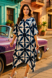 Hand Dyed Loose Fitted Crepe Kaftan Kurta (W1431)