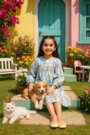 Cotton Printed Frock Dress for Girls (K1032)