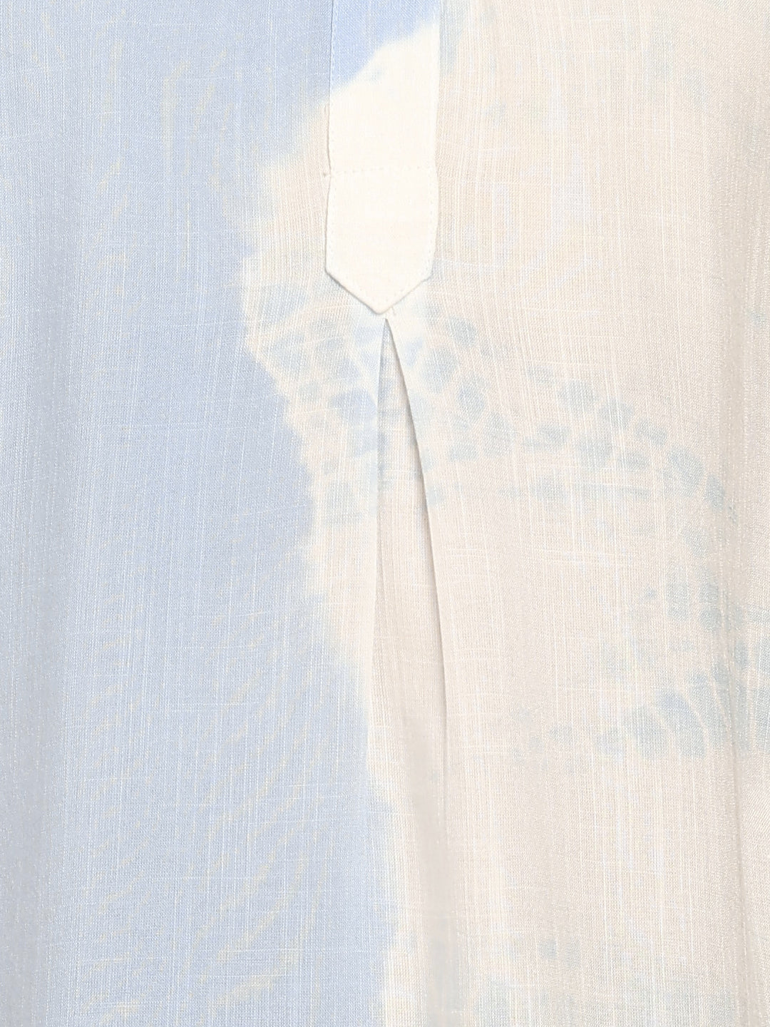 Women Casual Rayon Slub Tie & Dye Mandarin Short Sleeves Regular Fit Top (W1700)