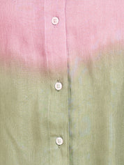 Women Casual Rayon Staple Tie & Dye Spread Collar Full Sleeves Loose Fit Shirt (W1698)