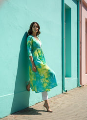 Hand Dyed Cap Dress for Women (W1494)