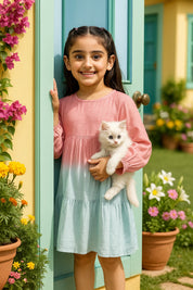 Hand Dyed Rayon Frock Dress for Girls (K1035)