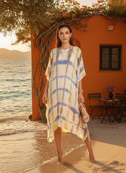 Hand Dyed Loose Fitted Crepe Kaftan Kurta (W1435)