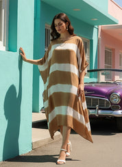 Women Rayon Crepe Tie & Dye Kaftan Dress (W1531)