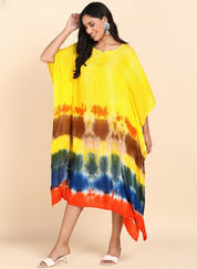 Rayon Crepe Tie Dye Kaftan Dress (W1202)