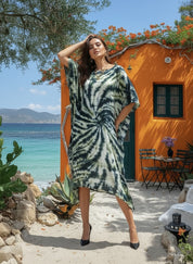 Hand Dyed Loose Fitted Crepe Kaftan Kurta (W1437)