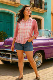 Tie Dyed Casual Fitted Shirt for Women (W1454)