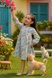 Cotton Printed Frock Dress for Girls (K1032)