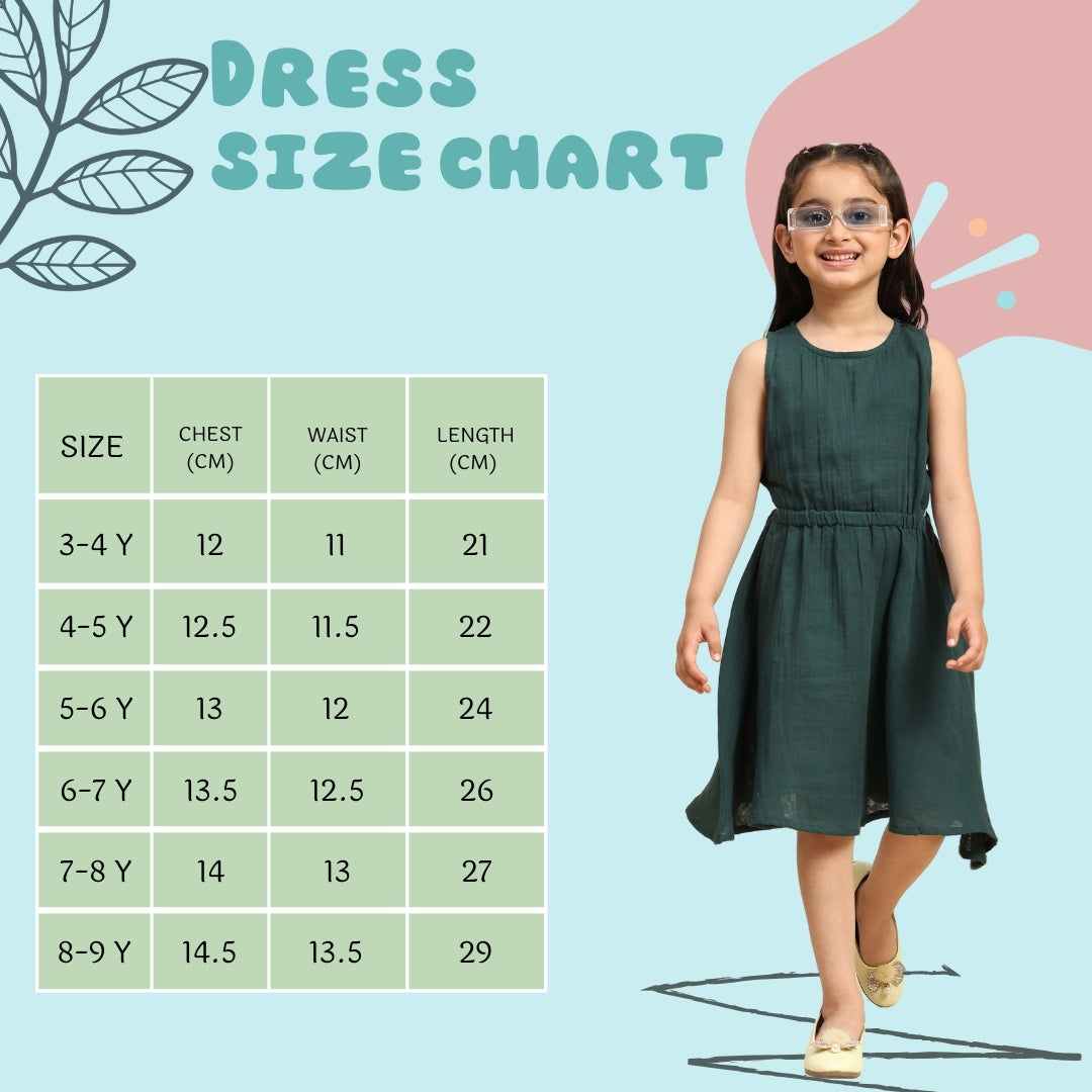 Cotton White Printed Fit and Flare Dress for Girls (K11058)